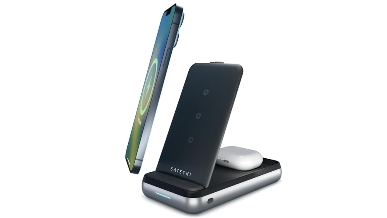 Satechi Duo Wireless Charger Stand with 10,000 mah Power Bank