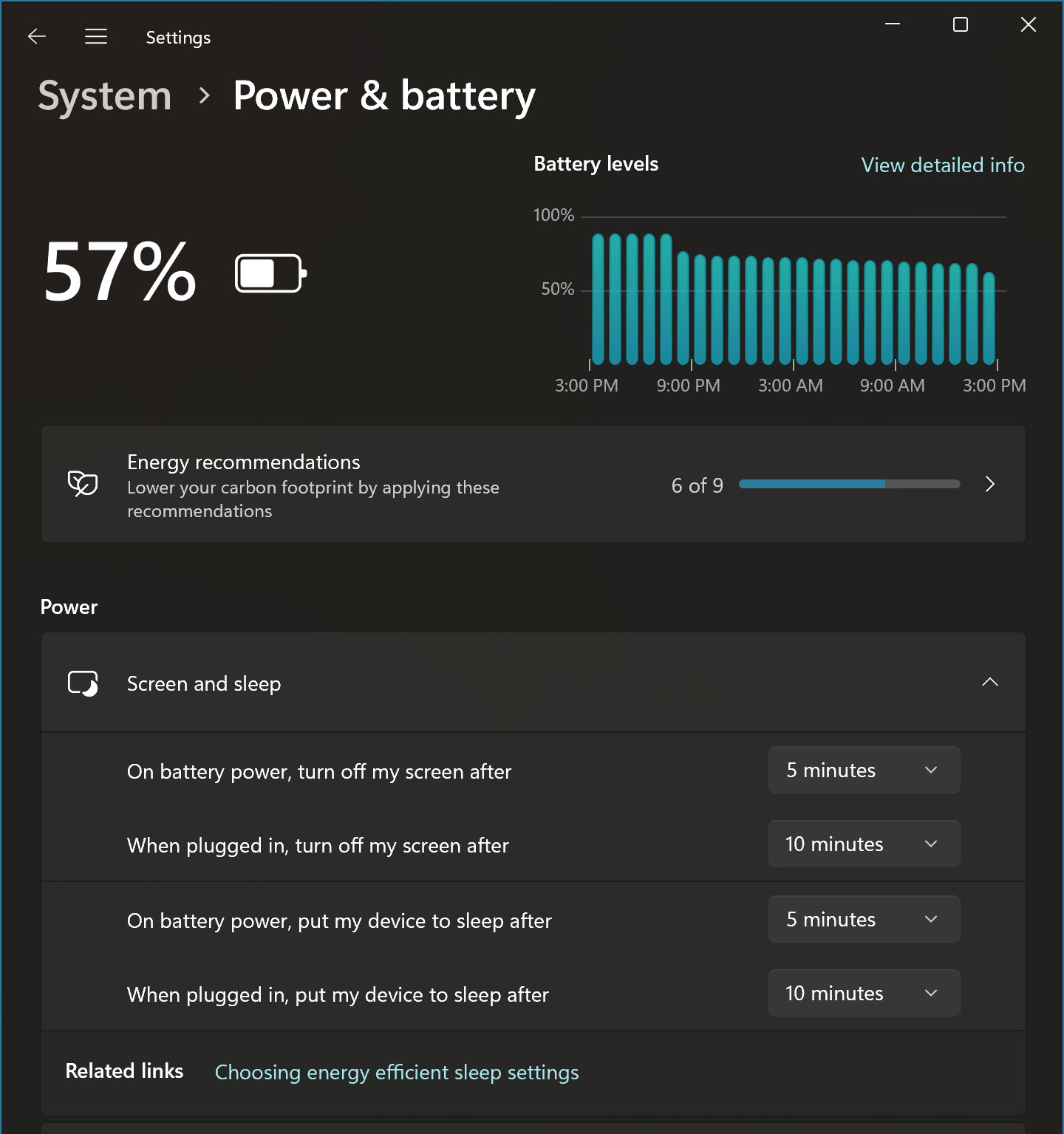 Настройте эти параметры, чтобы найти оптимальный баланс между временем автономной работы и активным использованием.