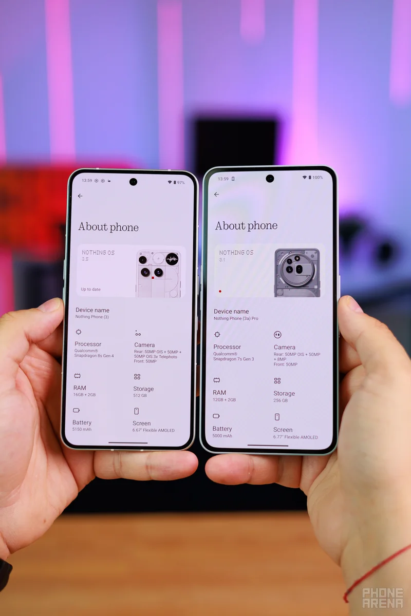 Nothing Phone (3) vs Nothing Phone (3a) Pro: флагман против середнячка