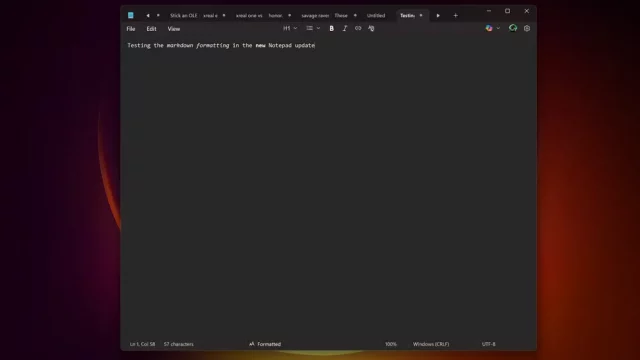 Блокнот Windows 11