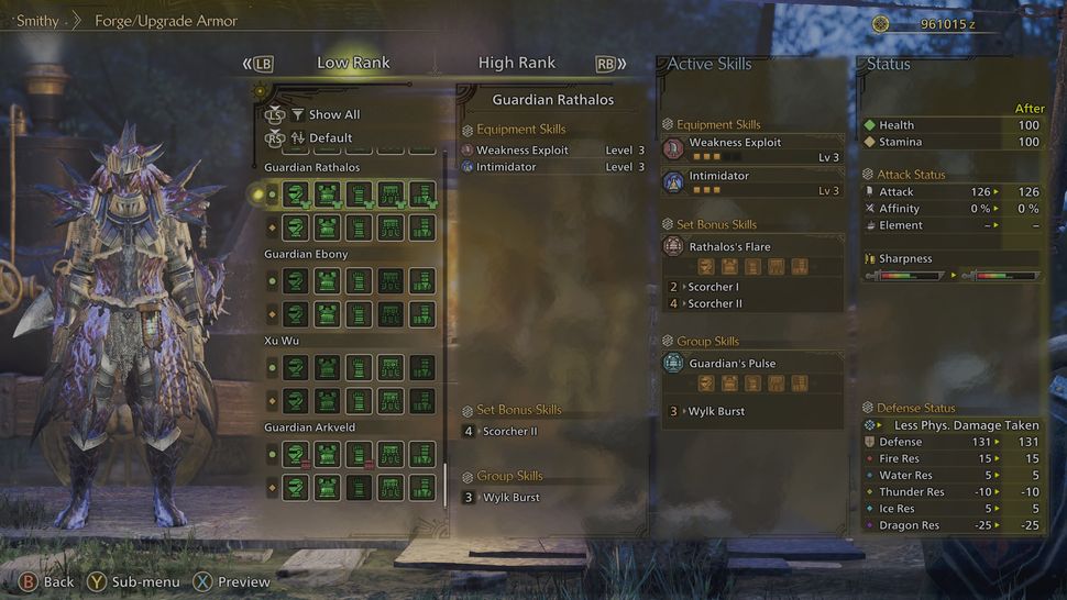 Лучший список брони в Monster Hunter Wilds