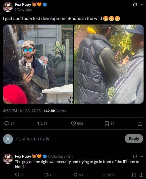 Apple пытается незаметно протестировать замаскированный iPhone 17 Pro в реальном мире