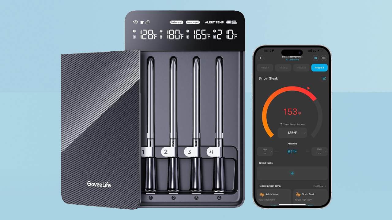 Govee превосходит Meater благодаря термометру для мяса с четырьмя щупами, который издает звуковой сигнал, когда мясо готово! картинка https://www.t3.com/home-living/appliances/govee-takes-on-meater-with-its-four-probe-meat-thermometer-thatt-buzzes-when-its-done