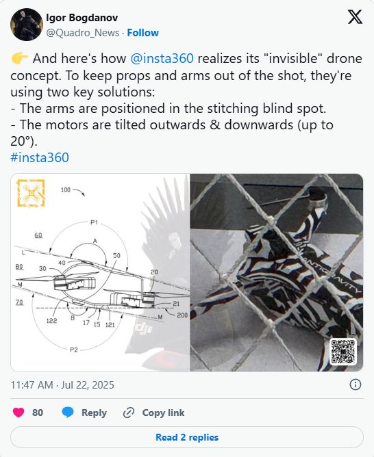 Insta360 выходит на дрон-арену: в сеть утекли изображения нового коптера