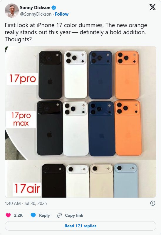 iPhone 17 Pro наконец-то получит яркие цвета — но это всё? картинка iPhone 17 Pro наконец-то получит яркие цвета — но это всё?