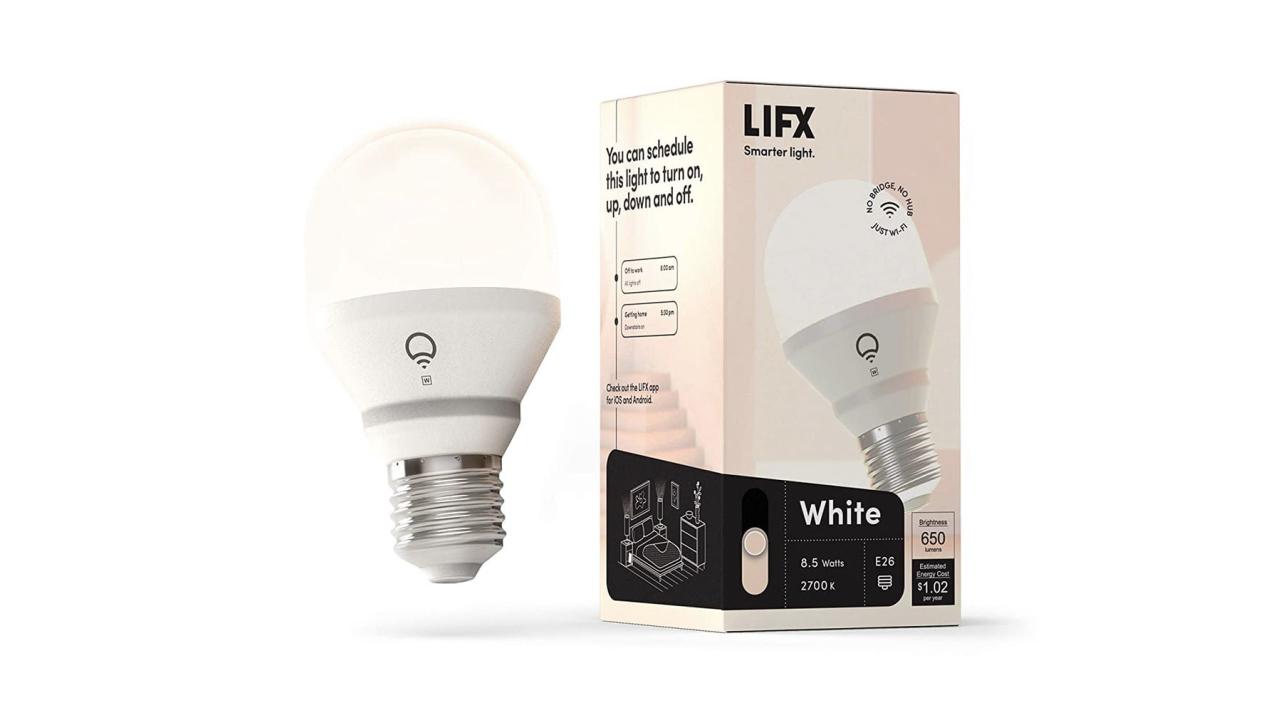 LIFX White A19 Wi-Fi Smart LED Light Bulb