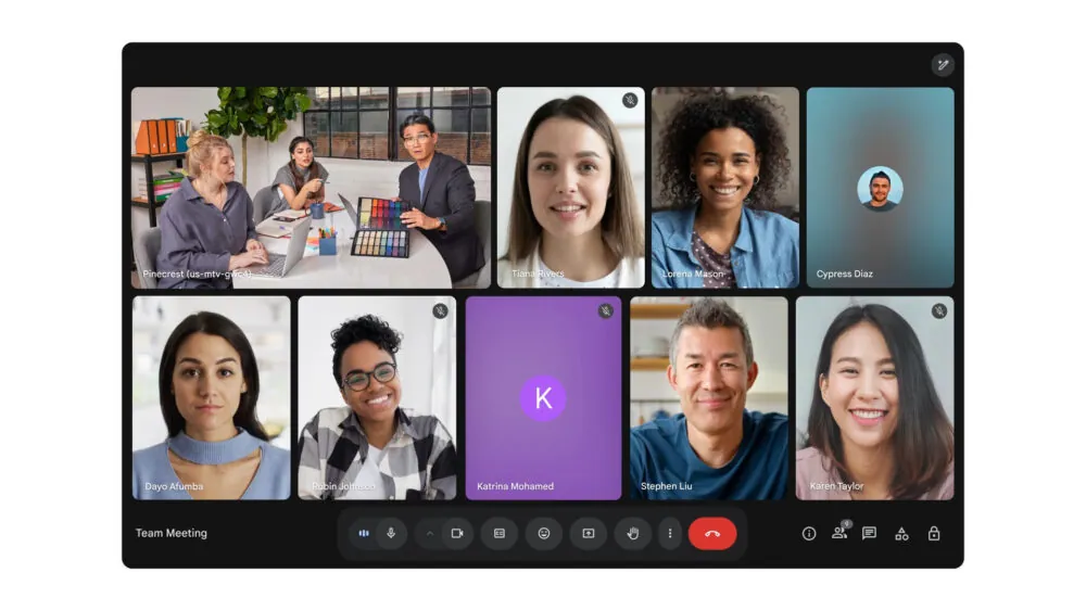 Новый режим Google Meet: никаких отвлекающих лиц, только презентация картинка Google Meet