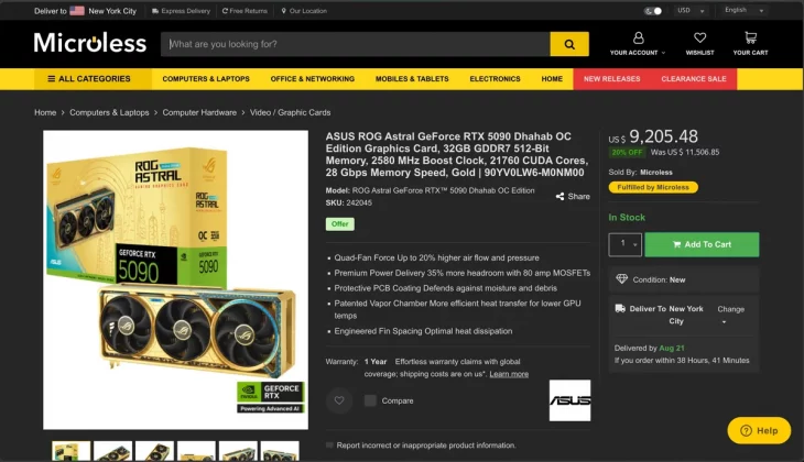 RTX 5090 vs RTX 5080