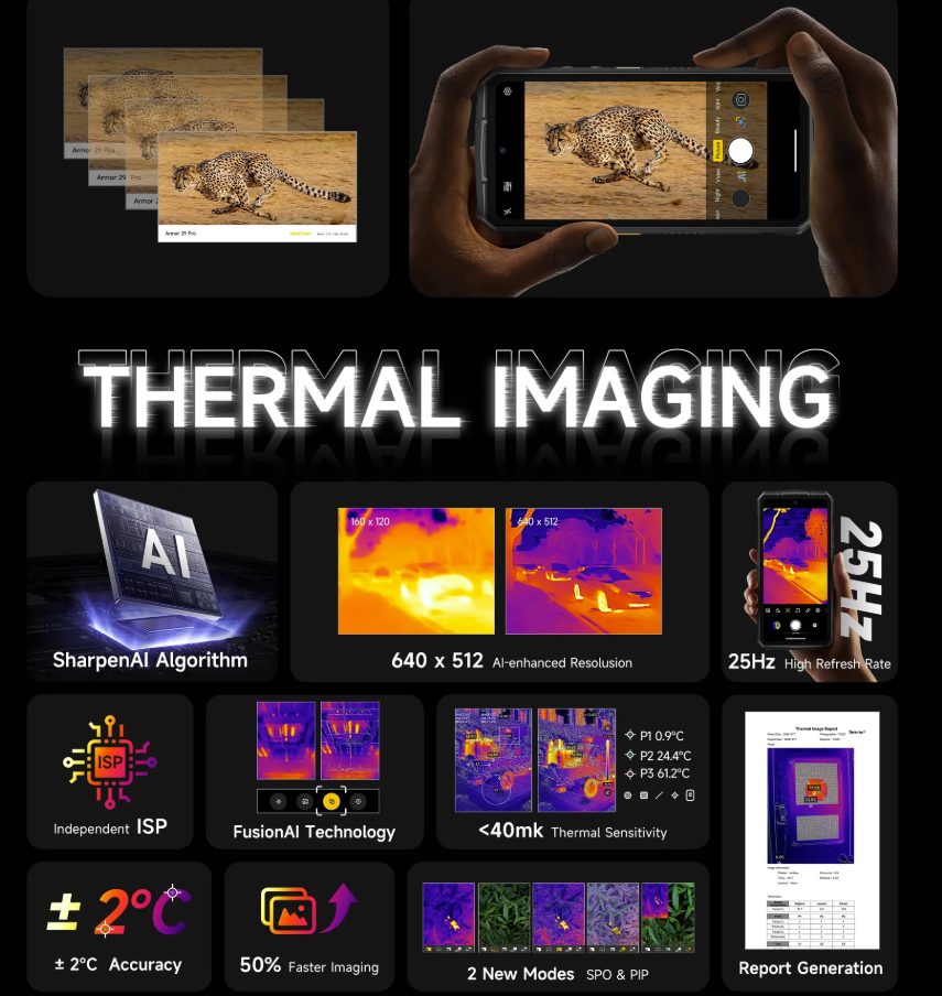 Ulefone Armor 29 Pro: Защищённый смартфон с тепловизором внутри картинка Ulefone Armor 29 Pro: Защищённый смартфон с тепловизором внутри