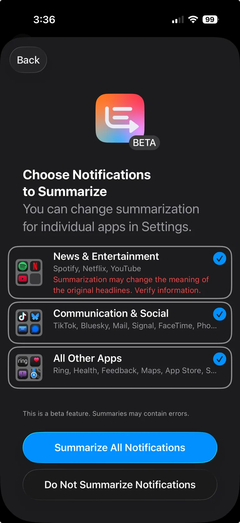 Apple вернула «глючные» ИИ-сводки в iOS 26, но теперь сваливает ответственность на вас