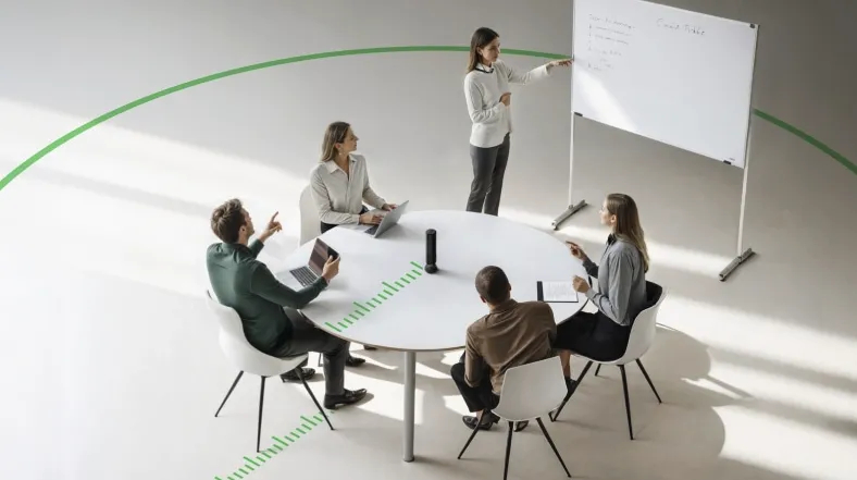 Insta360 встраивает AI, ChatGPT и Gemini в спикерфоны с Wave картинка Insta360 Wave — мощный спикерфон для офиса и подкастов