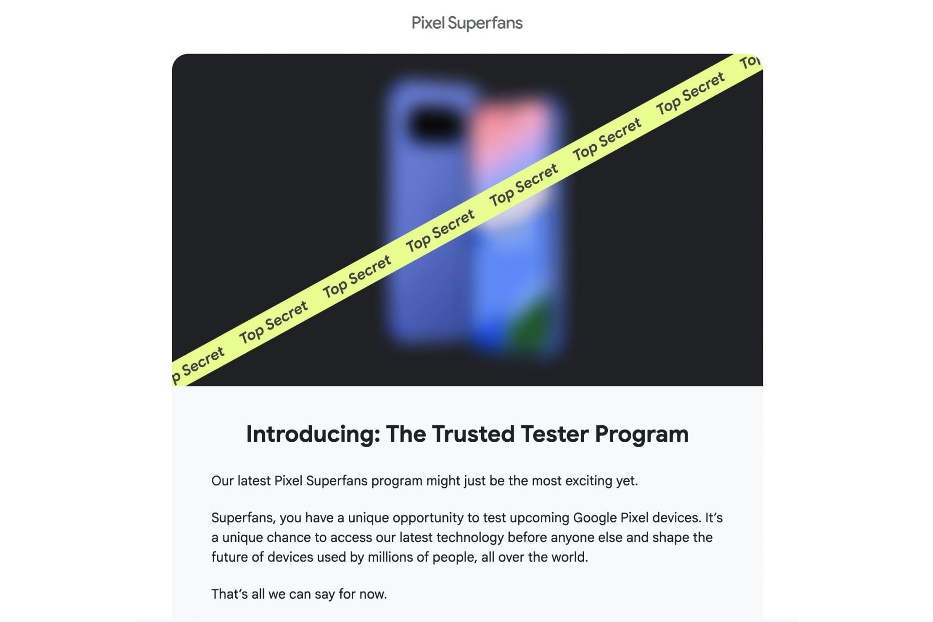 Google открыла тестирование Pixel для 15 суперфанатов