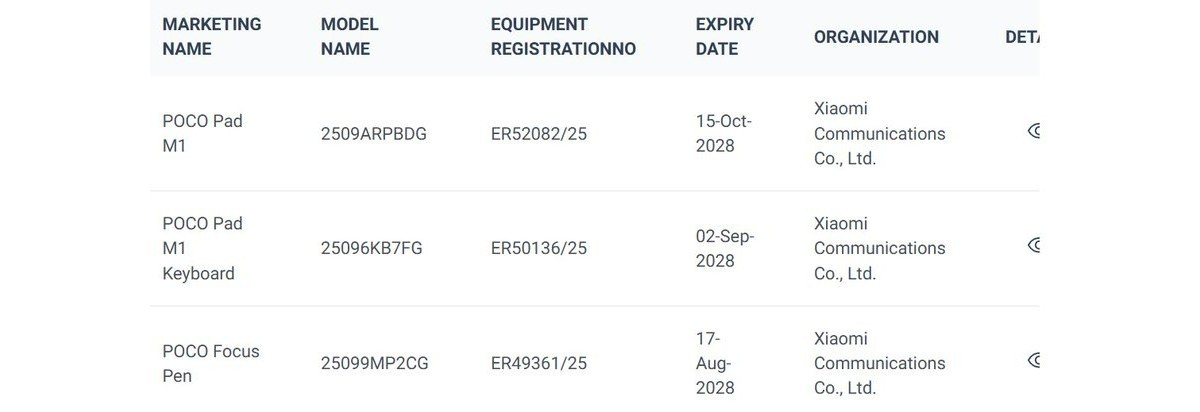 Poco Pad M1 выходит с 12,1" экраном и батареей 12 000 мА·ч