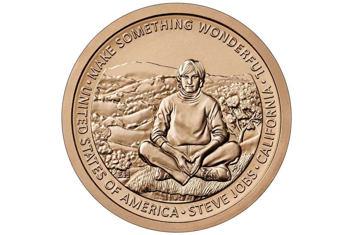 504610На долларовой монете впервые изображен основатель Apple Стив Джобс