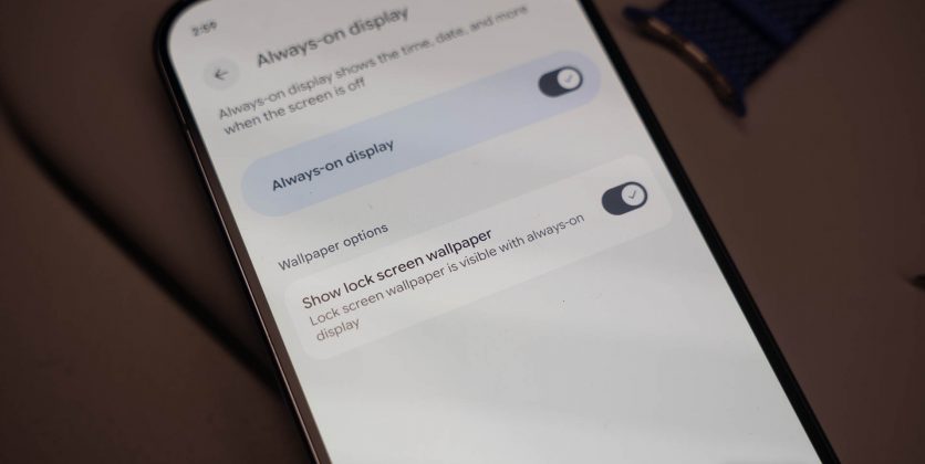 Функция Android смартфона Pixel для батареи с AOD