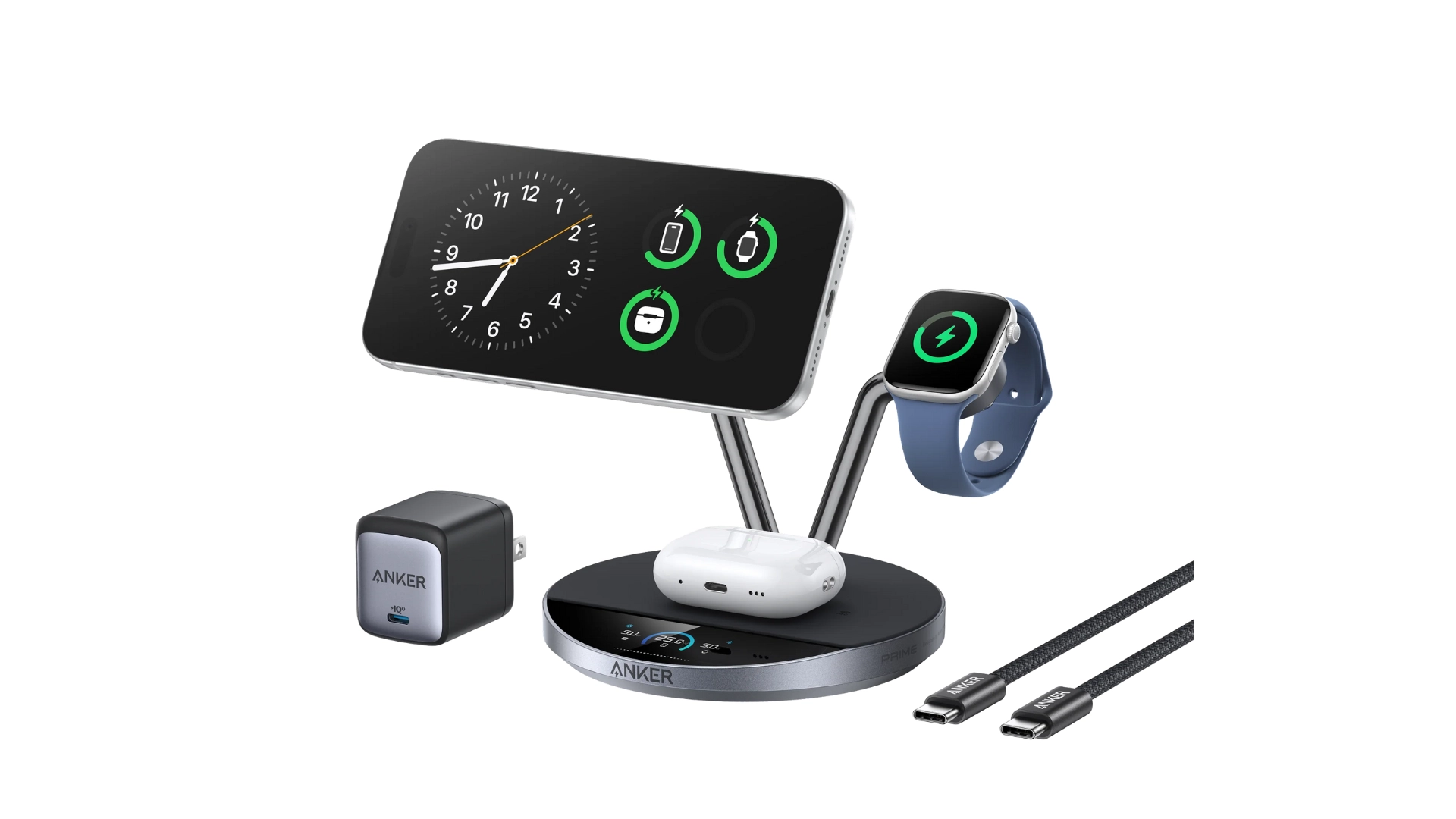 Anker Prime — универсальная зарядная станция 3 в 1 для iPhone, Apple Watch и AirPods