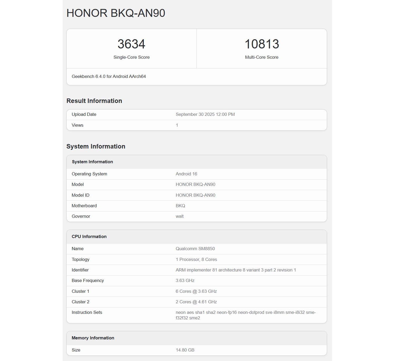 Honor Magic8 Pro «прокачал мускулы» на Geekbench, подтвердив свой флагманский статус