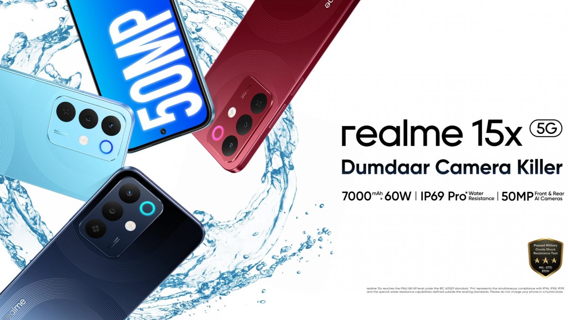 Realme 15x — «танк» среднего класса с гигантской батареей и собственным рейтингом защиты «IP69 Pro» картинка Realme 15x — «танк» среднего класса с гигантской батареей и собственным рейтингом защиты «IP69 Pro»