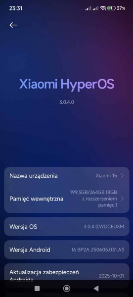 Смартфон Xiaomi 15 получает стабильное обновление
