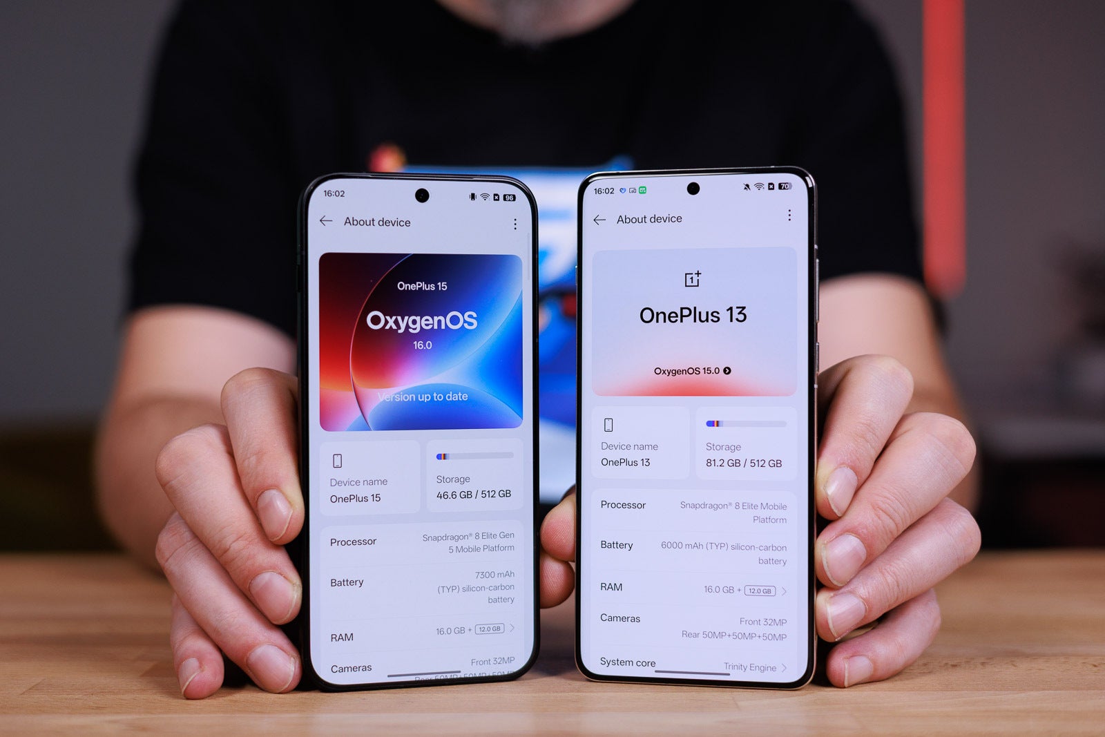 Сравнение OnePlus 15 и OnePlus 13: дисплей и батарея