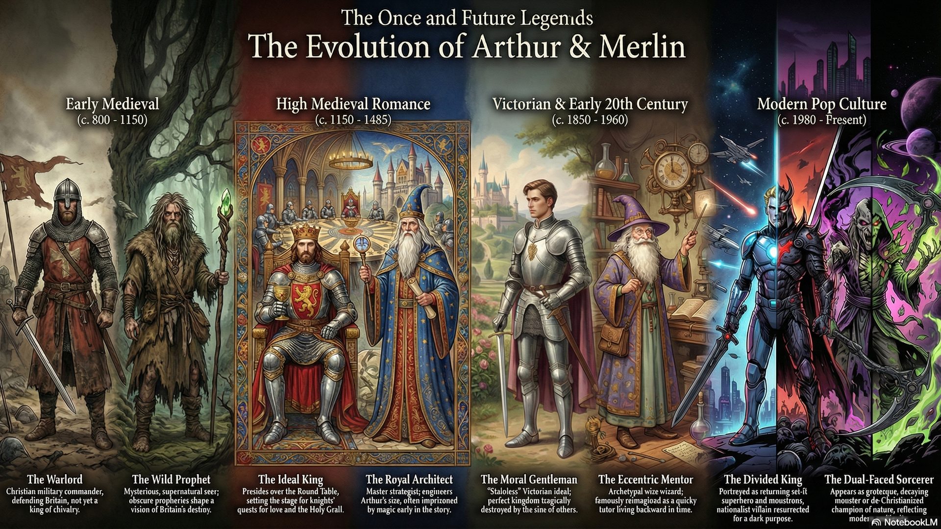 Nano Banana Pro заставила NotebookLM сиять и раскрыла тайны Камелота