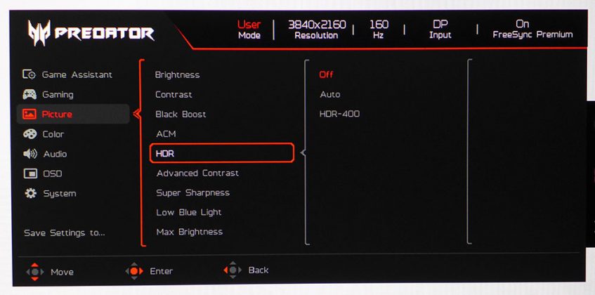 Монитор Acer Predator XB273K V5: 4K с двойной частотой
