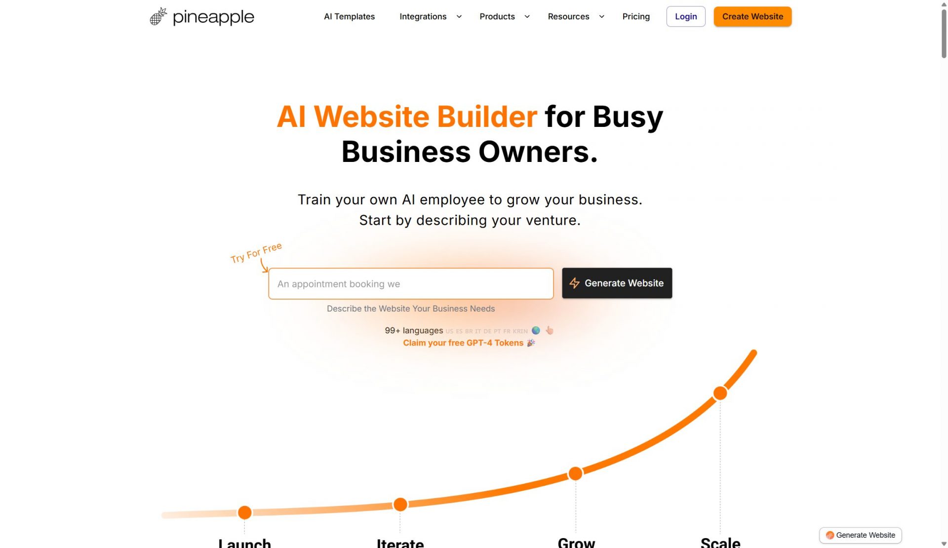 Pineapple Builder — ИИ-конструктор сайтов для бизнеса