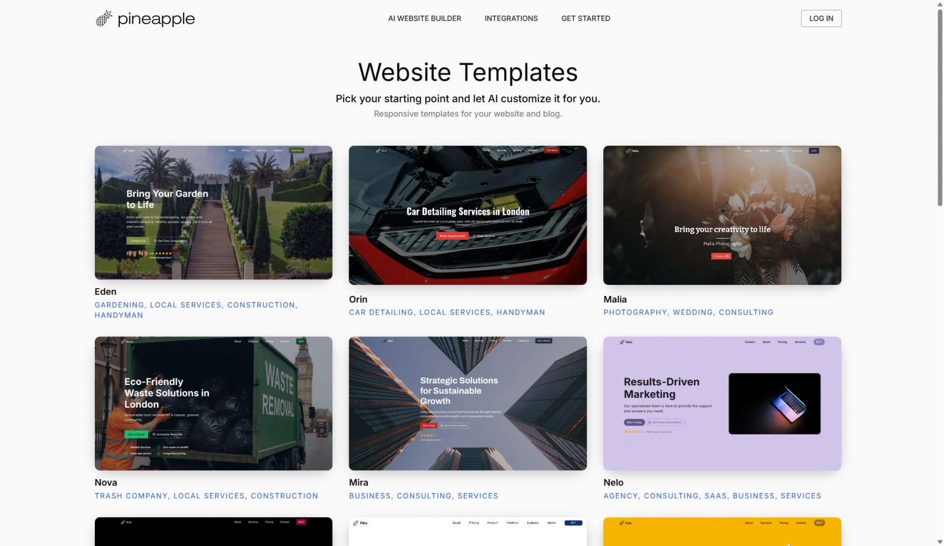 Pineapple Builder — ИИ-конструктор сайтов для бизнеса