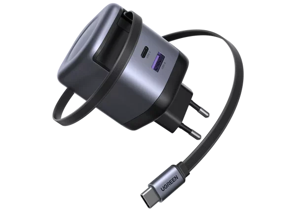 Зарядное устройство UGREEN Nexode 45 Вт с выдвижным кабелем