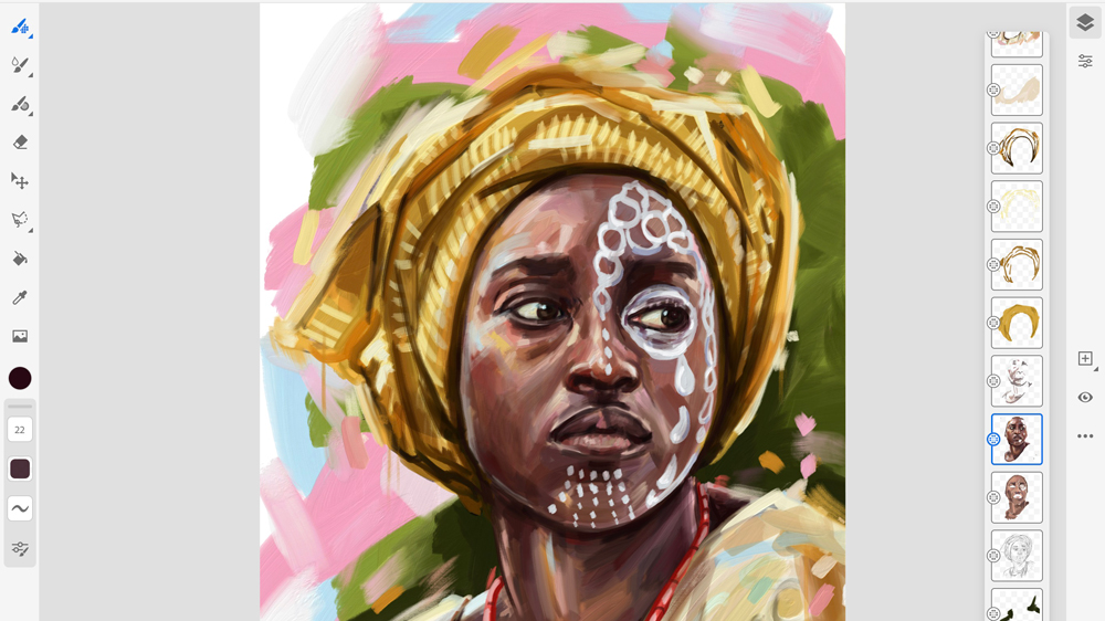 Лучшие приложения для рисования на iPad: топ-24 в 2025 году картинка Adobe Fresco