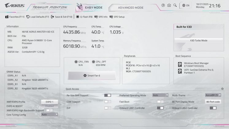 Gigabyte X870E Aorus Master X3D Ice