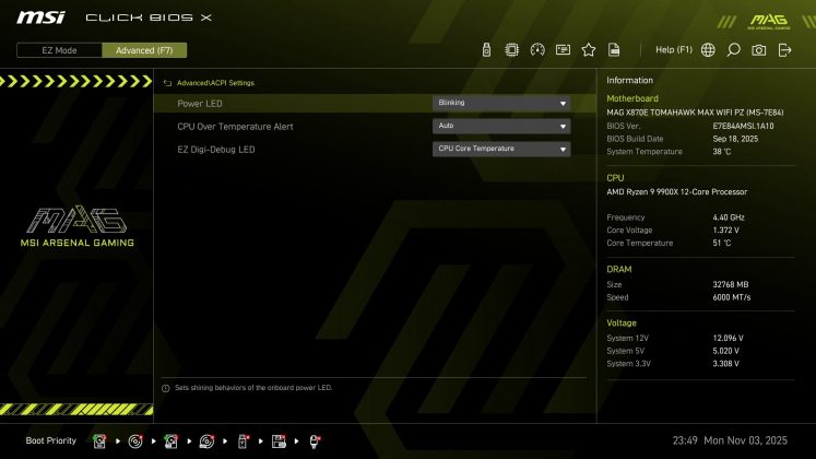 MSI X870E Tomahawk MAX Wifi PZ