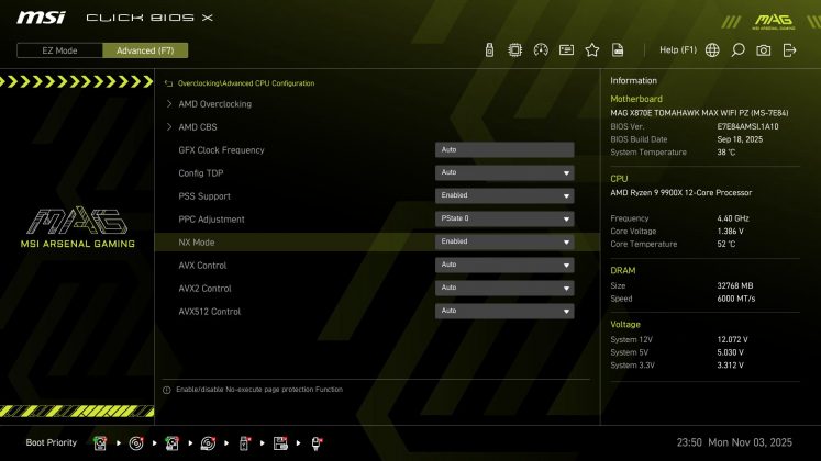MSI X870E Tomahawk MAX Wifi PZ