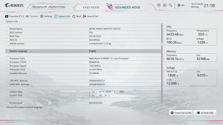 Gigabyte X870E Aorus Master X3D Ice