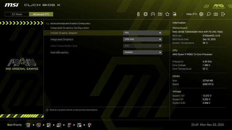 MSI X870E Tomahawk MAX Wifi PZ