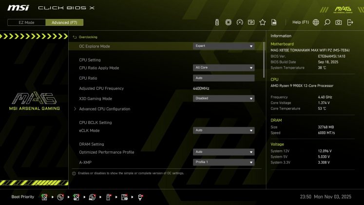 MSI X870E Tomahawk MAX Wifi PZ