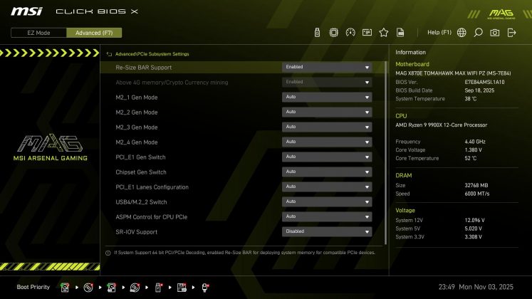 MSI X870E Tomahawk MAX Wifi PZ