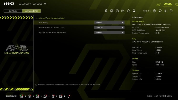 MSI X870E Tomahawk MAX Wifi PZ
