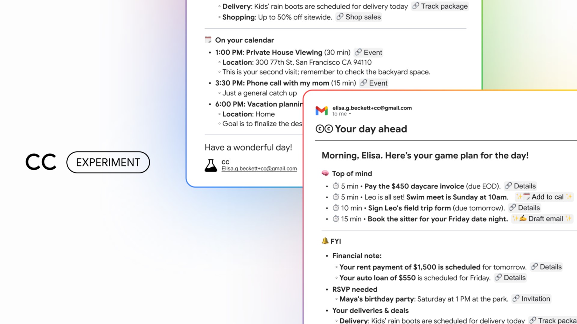 Google представила CC — помощника, который реально поможет планировать день