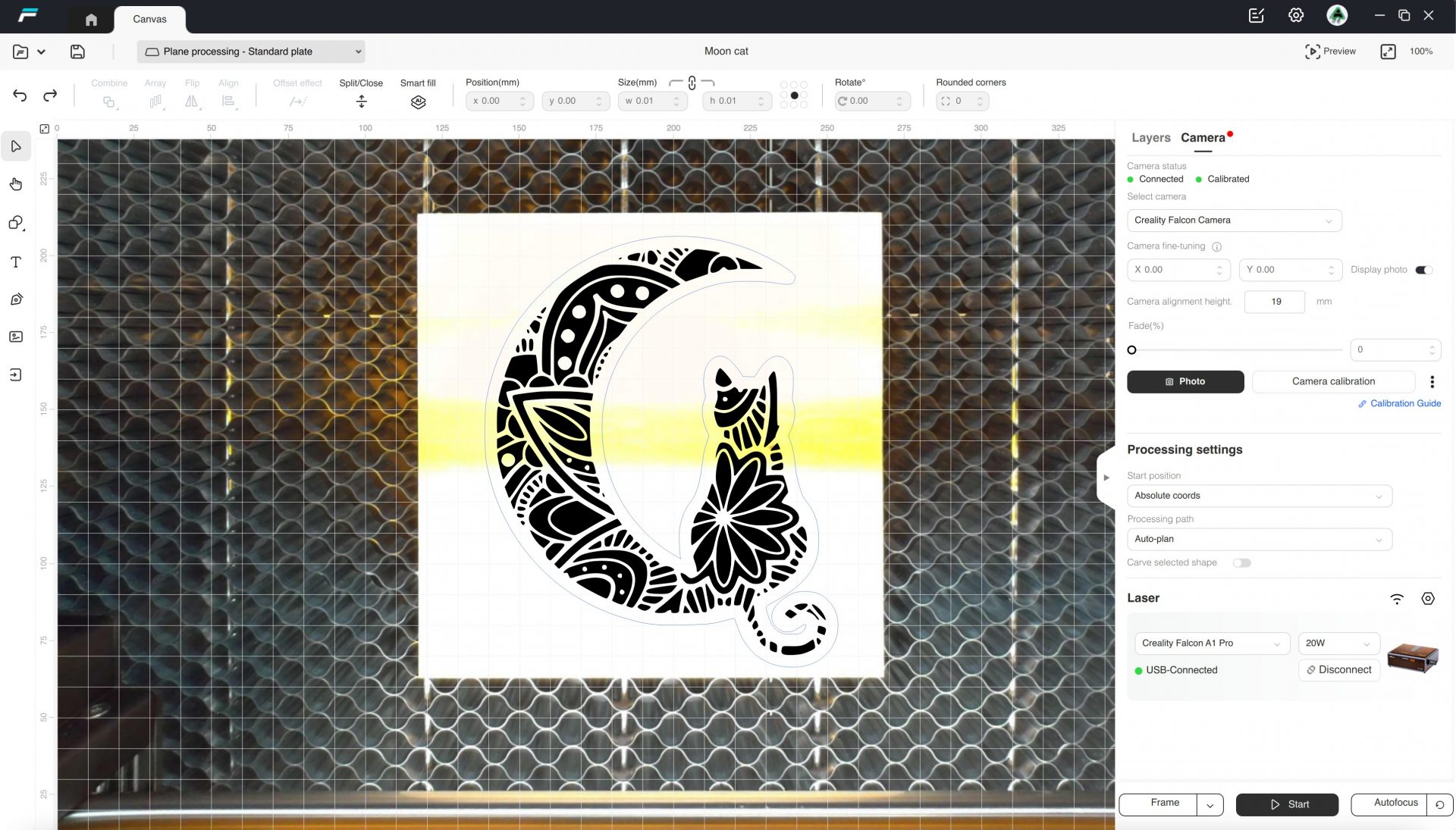 Обзор Creality Falcon A1 Pro 20 Вт: закрытый диодный лазер картинка Лазерный станок Creality Falcon A1 Pro | DGL.RU