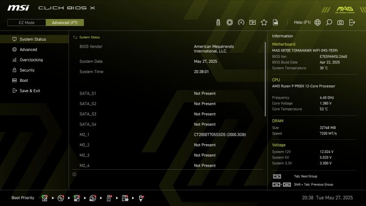 Материнская плата MSI MAG X870E Tomahawk Wifi