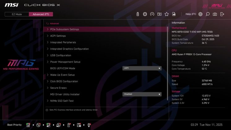 Материнская плата MSI MPG X870I Edge Ti Evo Wifi | DGL.RU