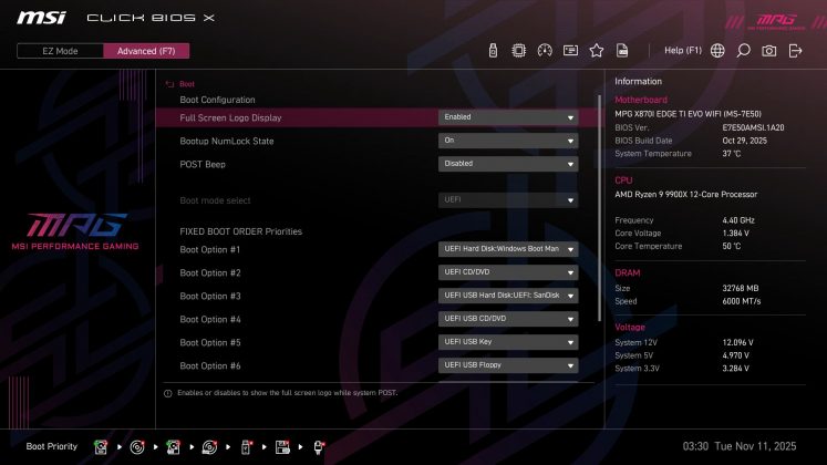 Материнская плата MSI MPG X870I Edge Ti Evo Wifi | DGL.RU