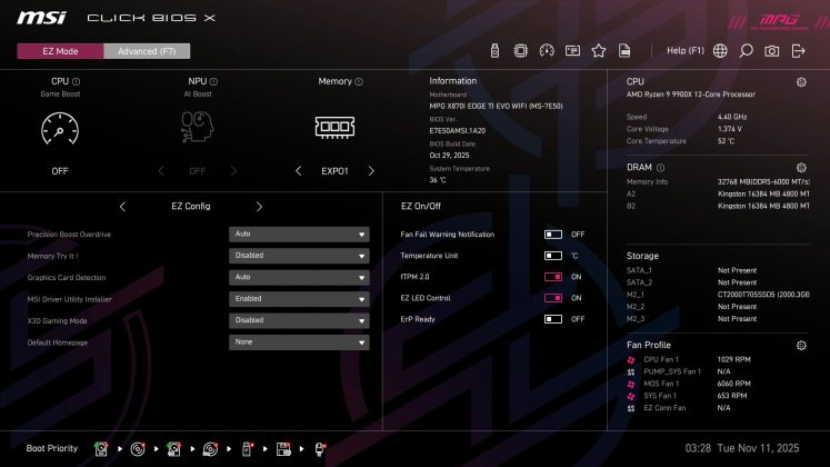 Материнская плата MSI MPG X870I Edge Ti Evo Wifi | DGL.RU