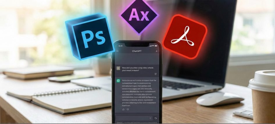 Adobe в ChatGPT — Photoshop, Express и Acrobat бесплатно