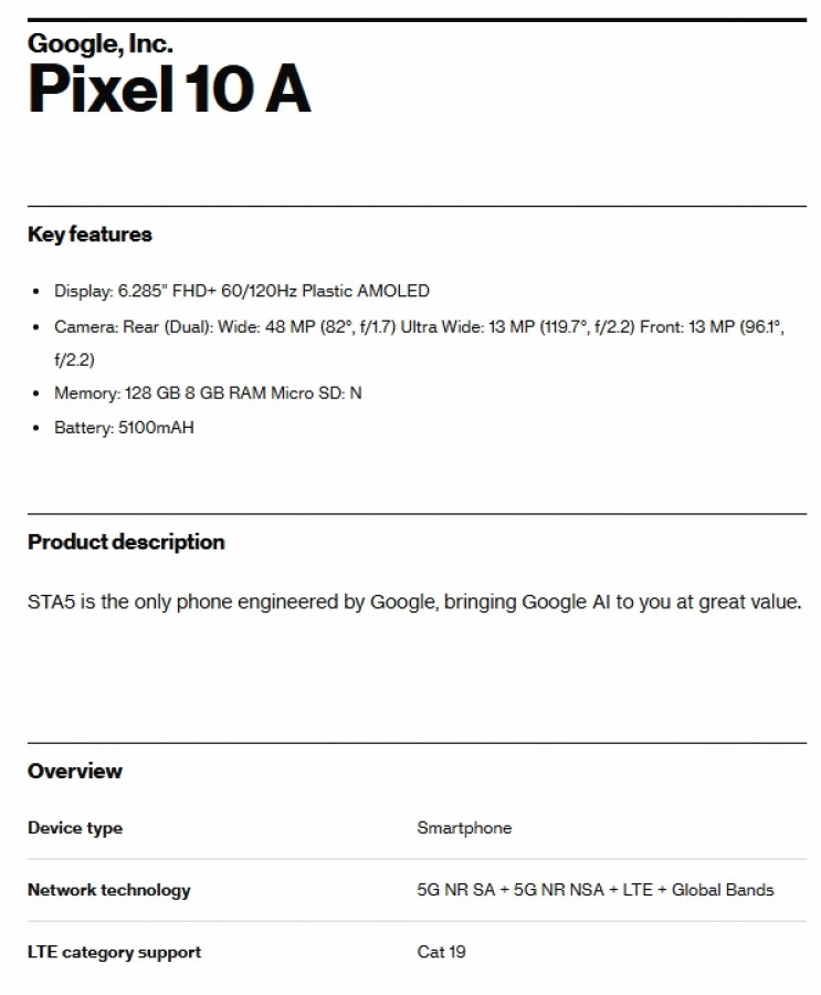 Смартфон Google Pixel 10a повторяет 9a | DGL.RU