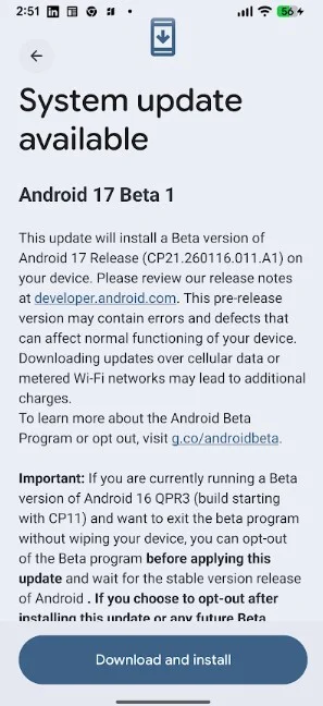 Операционная система Android 17 Beta 1 и поиск | DGL.RU