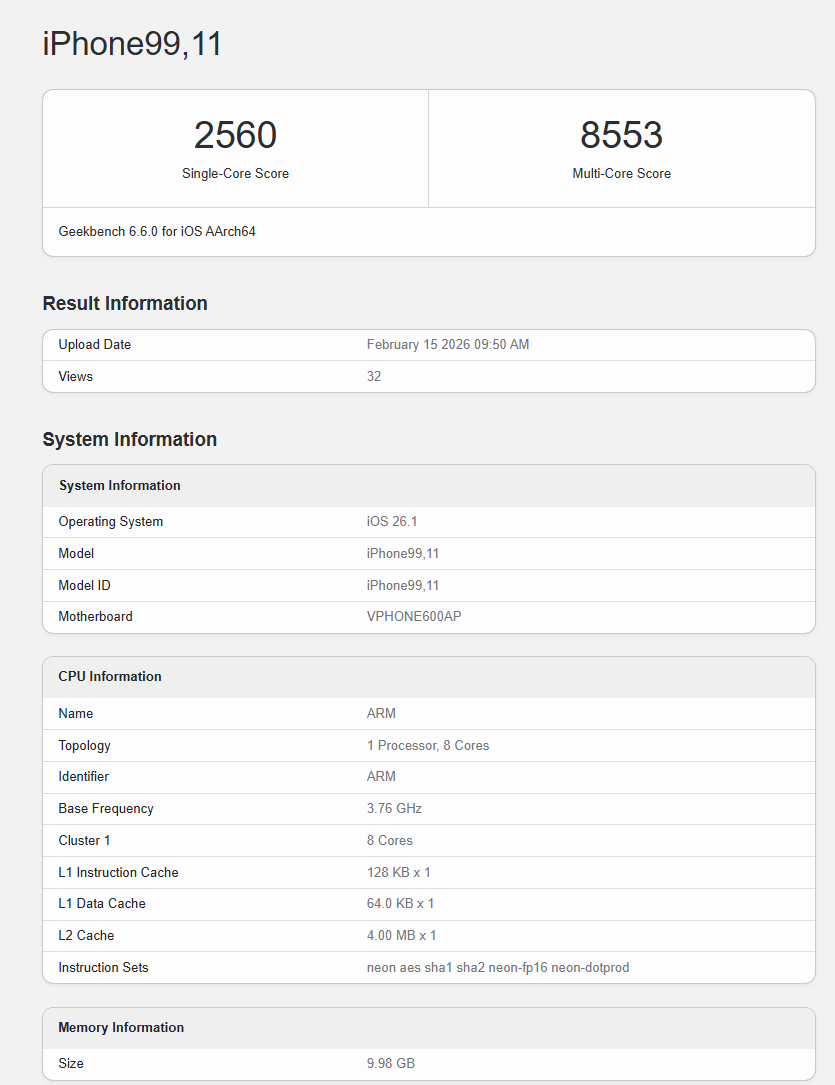 Смартфон iPhone 17e: утечка Geekbench фейк? | DGL.RU