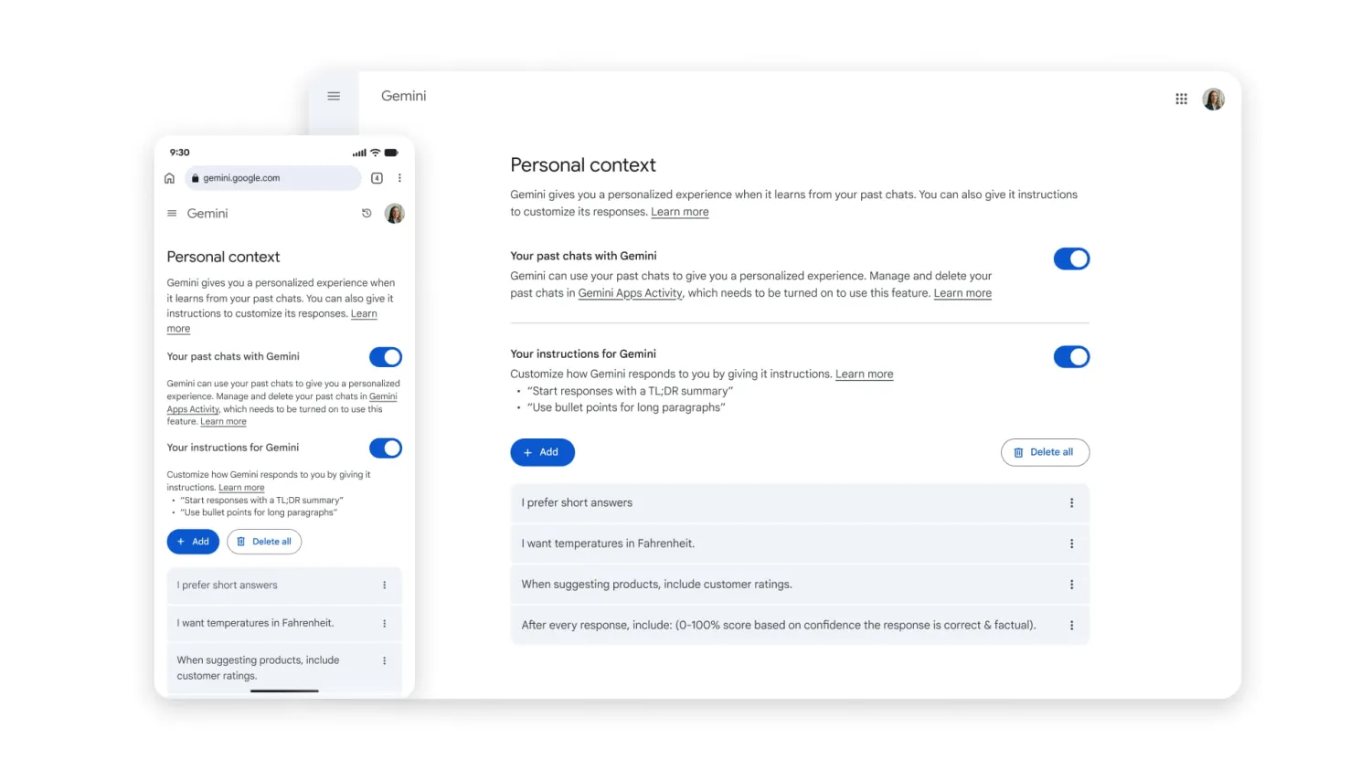 ИИ-чат-бот Google Gemini: функция памяти стала доступна бесплатным пользователям картинка Сервисы Google: память Google Gemini бесплатна | DGL.RU