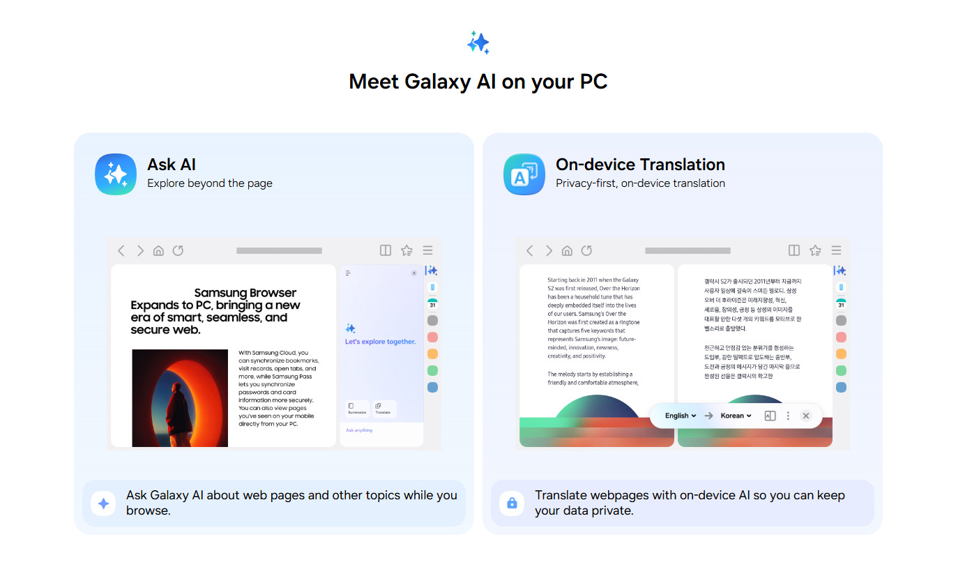 Samsung Browser для Windows вышел из беты: теперь с продвинутым ИИ картинка Браузер Samsung Browser вышел для Windows | DGL.RU
